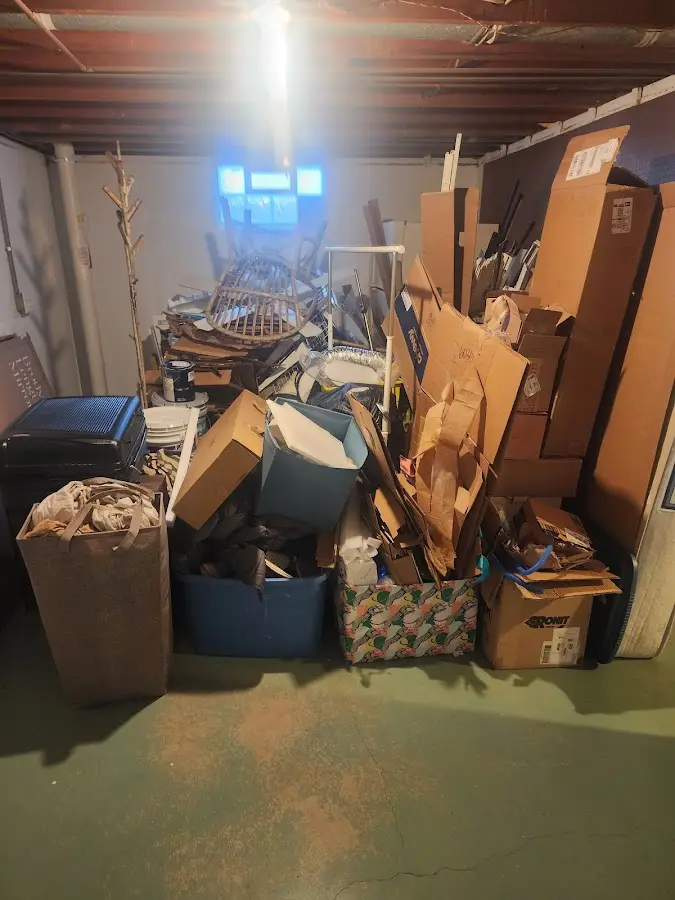 Roll-off dumpster container at job site for 15 Yard Dumpster Rental in Sun Prairie